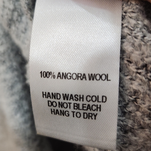 Lulus harmonious light grey angora wool mock neck long sleeve swing dress - Picture 4 of 10